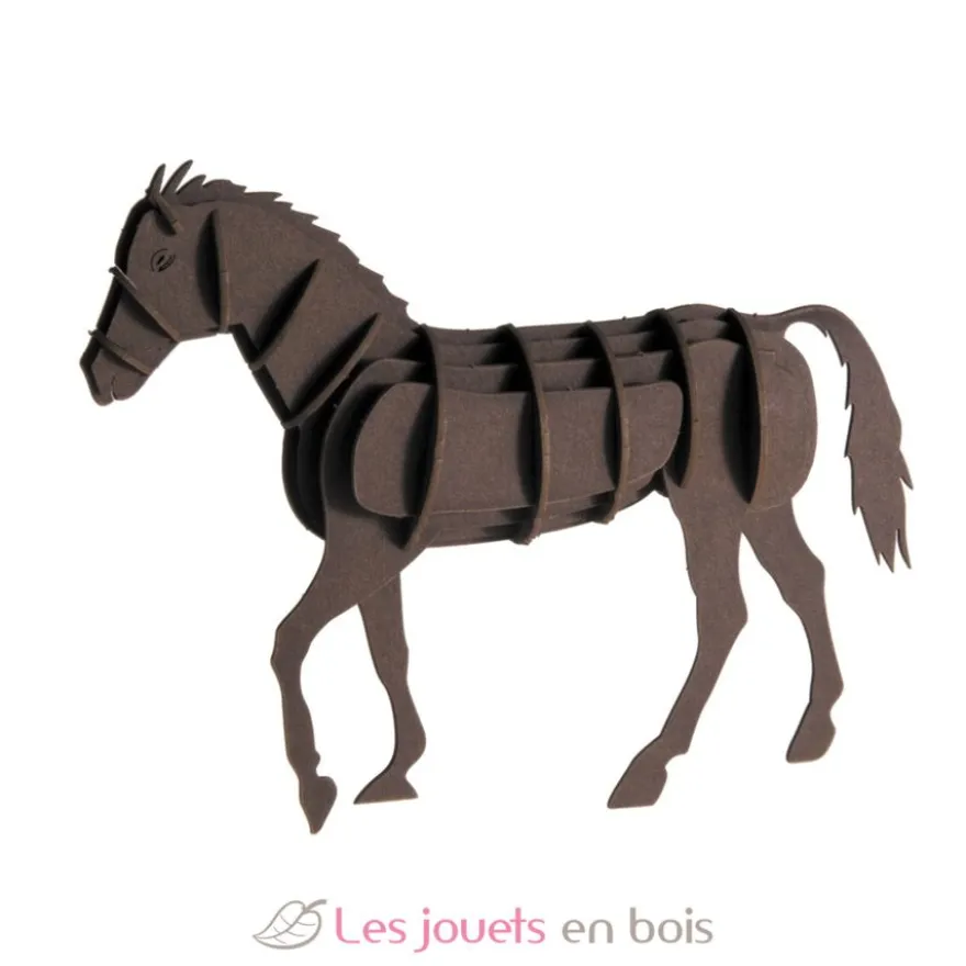 Maquette 3D en papier cheval marron - Fridolin