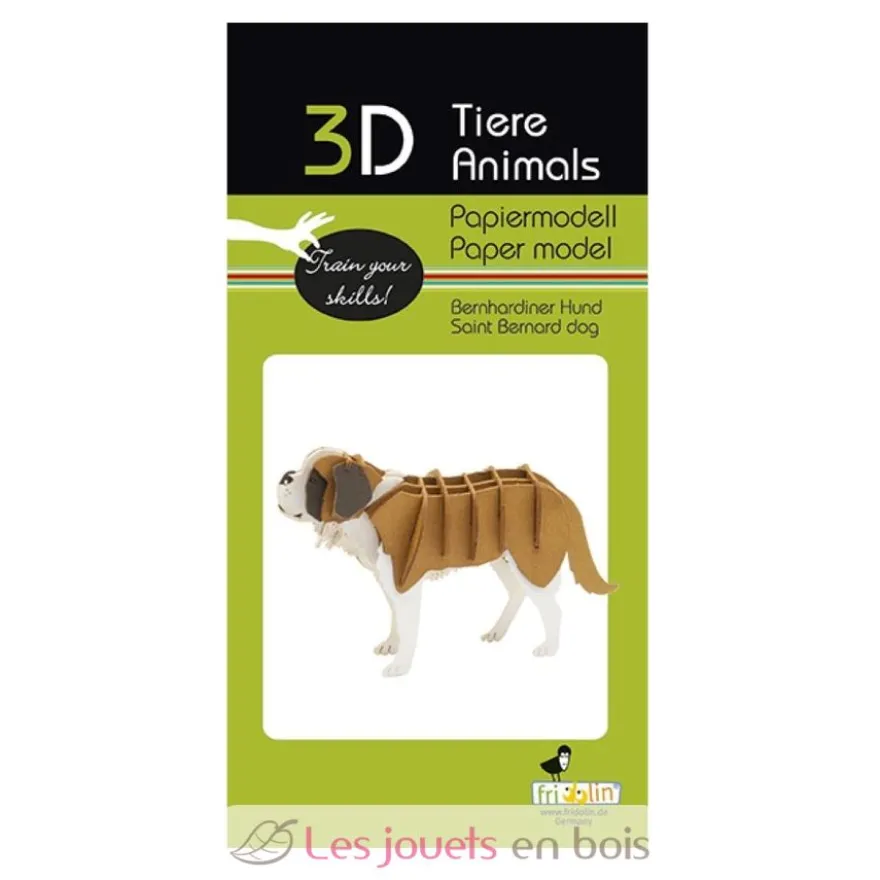Maquette 3D en papier chien Saint-Bernard - Fridolin