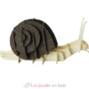 Maquette 3D en papier Escargot marron beige - Fridolin