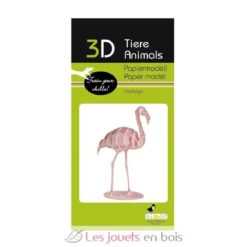 Maquette 3D en papier Flamant rose - Fridolin