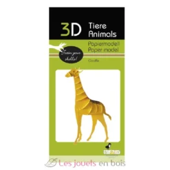 Maquette 3D en papier Girafe jaune - Fridolin