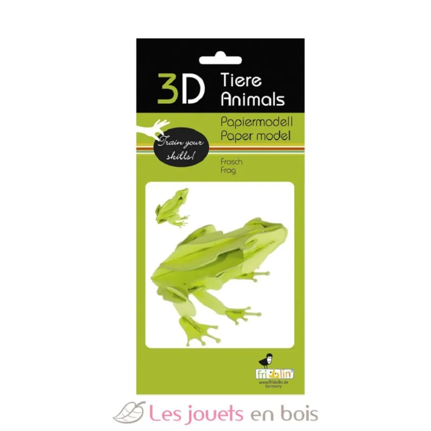 Maquette 3D en papier Grenouille verte - Fridolin