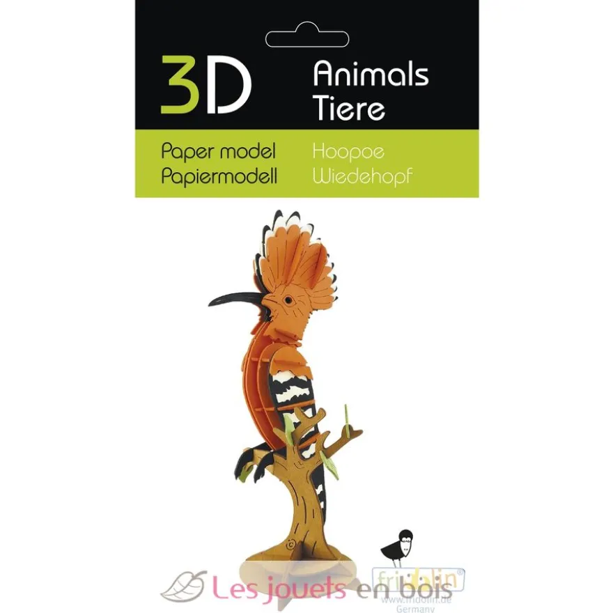Maquette 3D en papier Huppe fasciée - Fridolin
