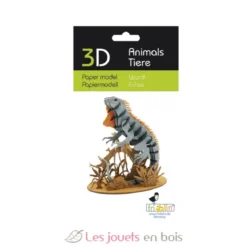 Maquette 3D en papier Lézard gris - Fridolin