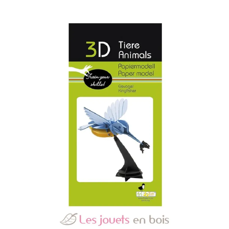 Maquette 3D en papier Martin-pêcheur - Fridolin
