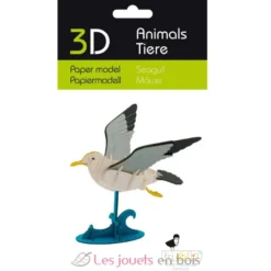 Maquette 3D en papier mouette blanche - Fridolin