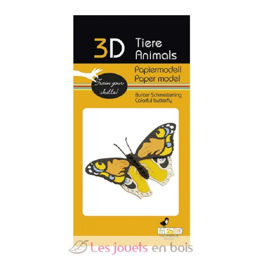 Maquette 3D en papier Papillon coloré - Fridolin