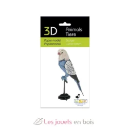 Maquette 3D en papier Perruche Ondulée bleue - fridolin