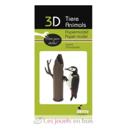 Maquette 3D en papier Pic et pêche marron - Fridolin