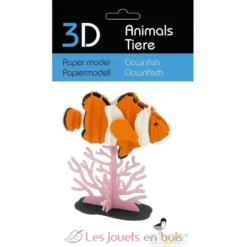 Maquette 3D en papier Poisson clown orange - Fridolin