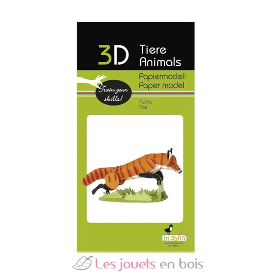 Maquette 3D en papier Renard orange - Fridolin
