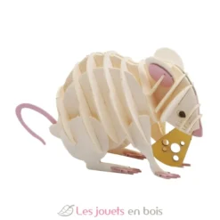 Maquette 3D en papier souris blanche - Fridolin