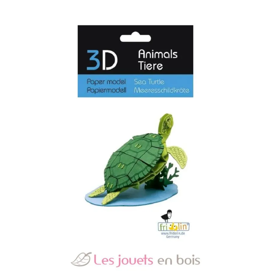 Maquette 3D en papier Tortue de mer verte - Fridolin