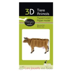 Maquette 3D en papier vache brune - Fridolin