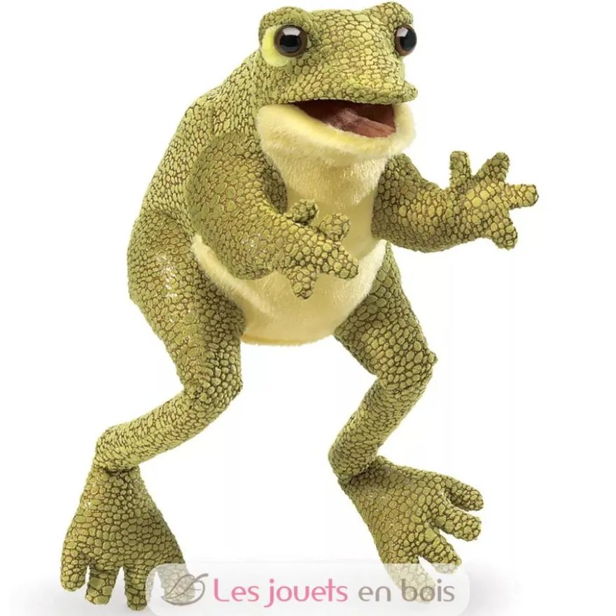 Marionnette à main Grenouille rigolote verte - Folkmanis