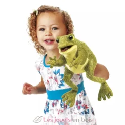 Marionnette à main Grenouille rigolote verte - Folkmanis