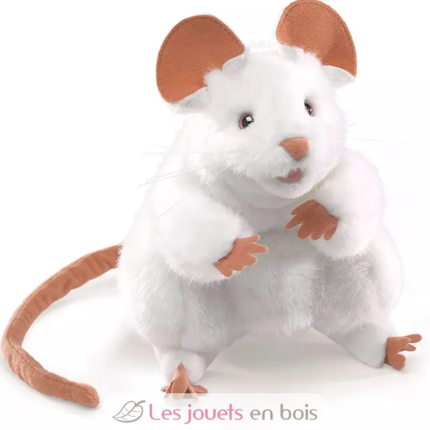 Marionnette à main Souris blanche - Folkmanis