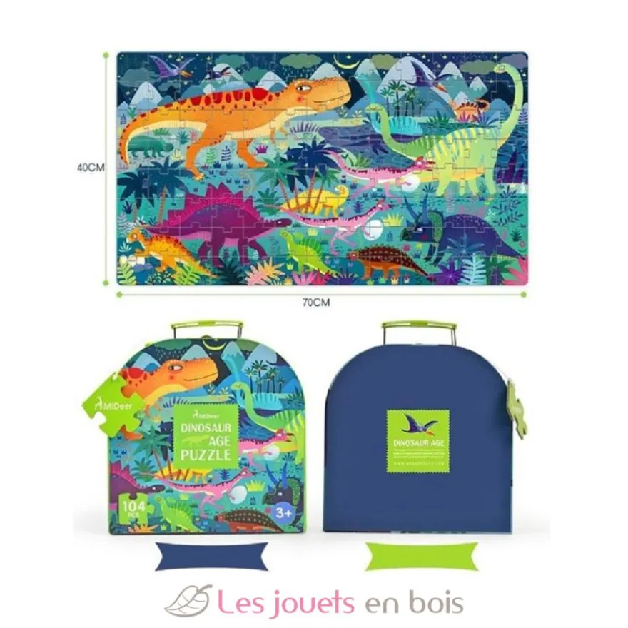 Ma Valise Puzzle Dinosaures 104 pcs - Mideer