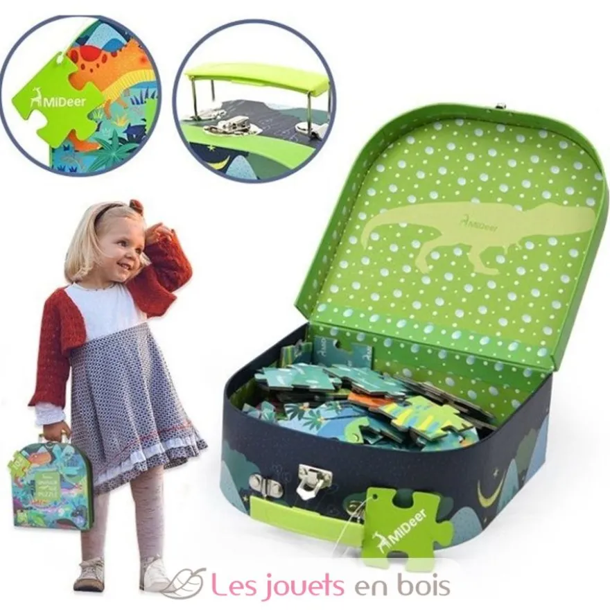 Ma Valise Puzzle Dinosaures 104 pcs - Mideer
