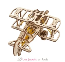 Mini biplan - Puzzle 3D mécanique en bois - Ugears