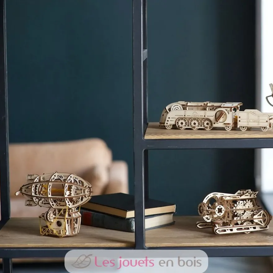 Mini Dirigeable Steampunk - Puzzle 3D mécanique en bois - Ugears