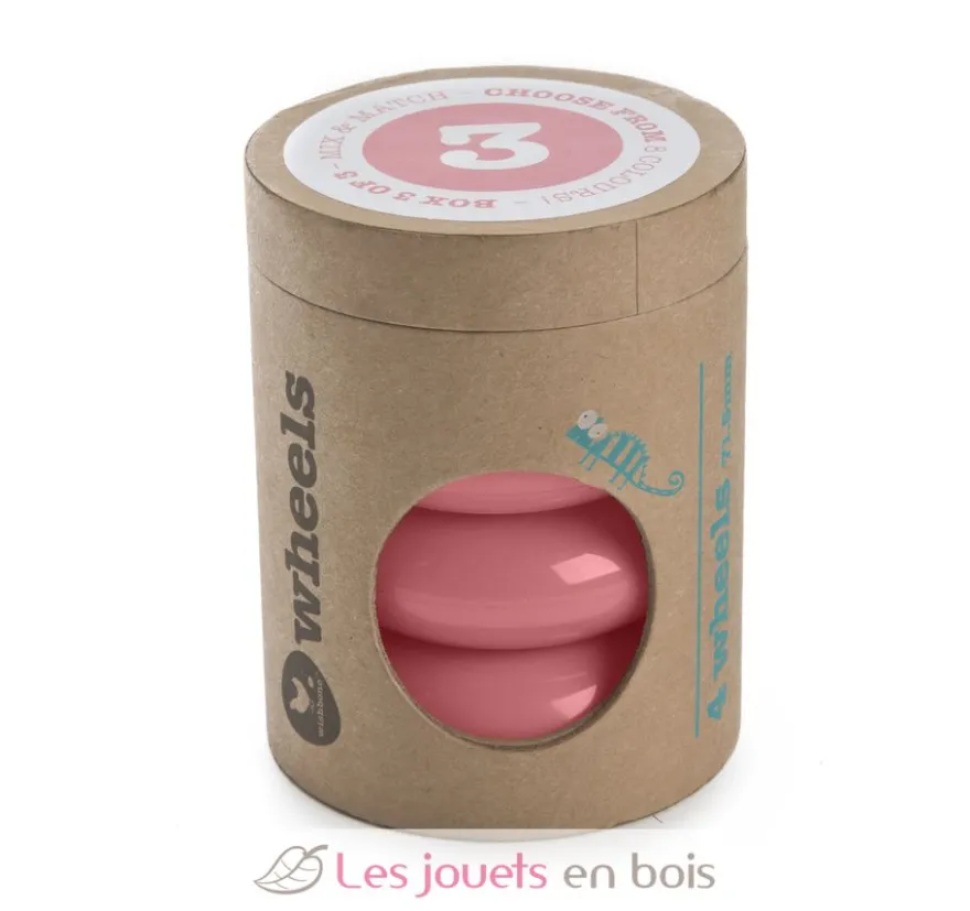 Mini Flip - Set de 4 roues - Rose - Wishbone Design Studio