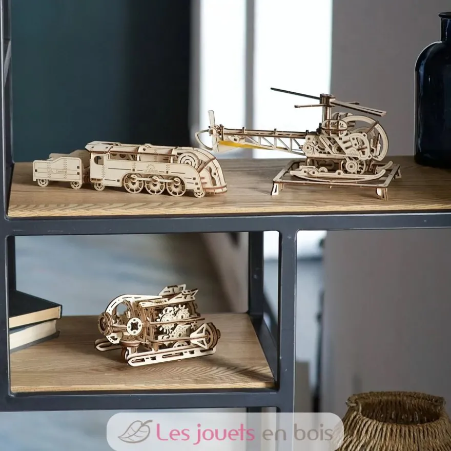Mini locomotive - Puzzle 3D mécanique en bois - Ugears