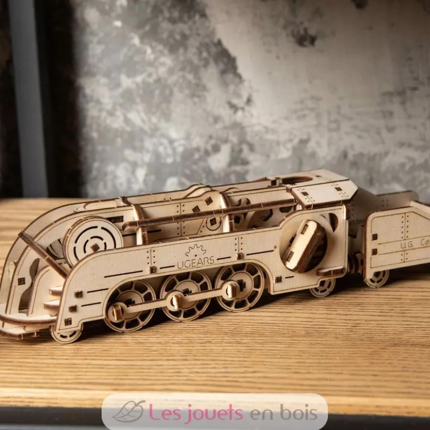 Mini locomotive - Puzzle 3D mécanique en bois - Ugears