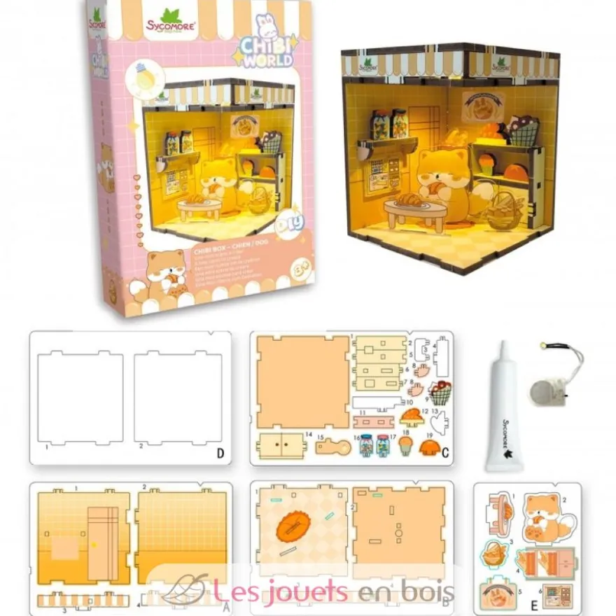 Mini scène Kawaii à créer - Chibi Box Chien - Dès 8 ans - Sycomore