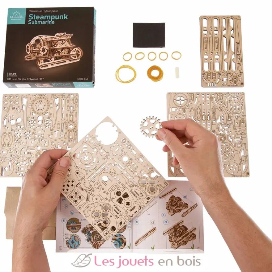 Mini Sous-marin Steampunk - Puzzle 3D mécanique en bois - Ugears