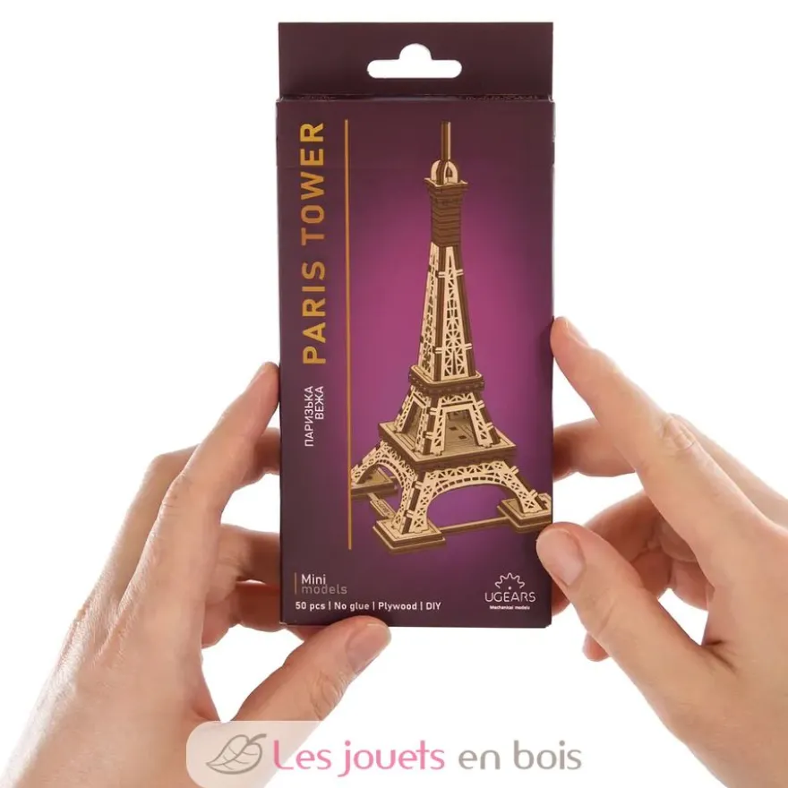 Mini Tour Eiffel - Puzzle 3D mécanique en bois - Ugears