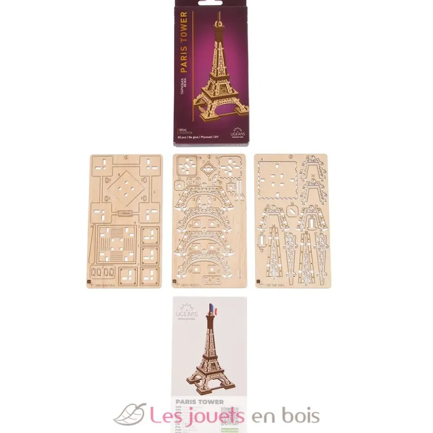 Mini Tour Eiffel - Puzzle 3D mécanique en bois - Ugears