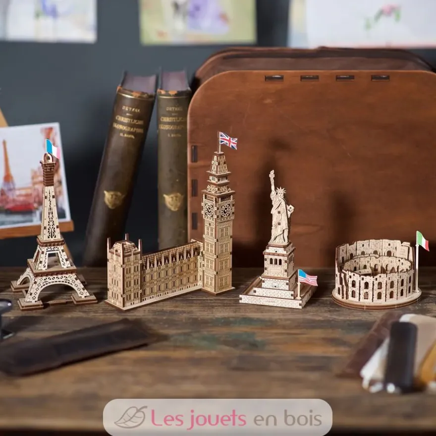 Mini Tour Eiffel - Puzzle 3D mécanique en bois - Ugears