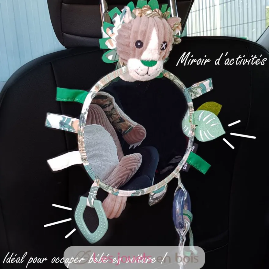 Miroir d'éveil Jélékros lion gris vert Les Déglingos