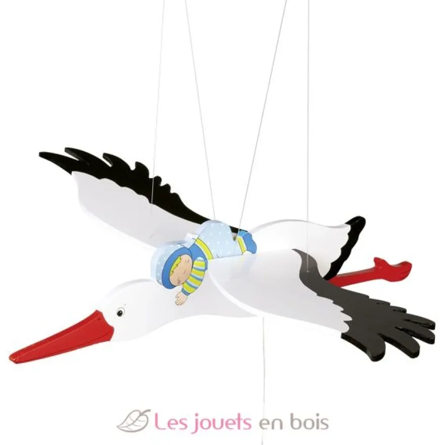 Mobile cigogne, bleu - Goki
