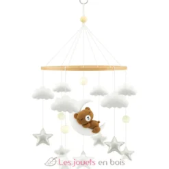 Mobile L'ourson rêveur en bois et feutrine - Ulysse
