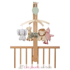 Mobile musical en bois Safari Friends - Dès la naissance - Little Dutch