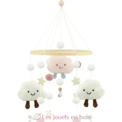 Mobile Nuage rose en bois et feutrine - Ulysse