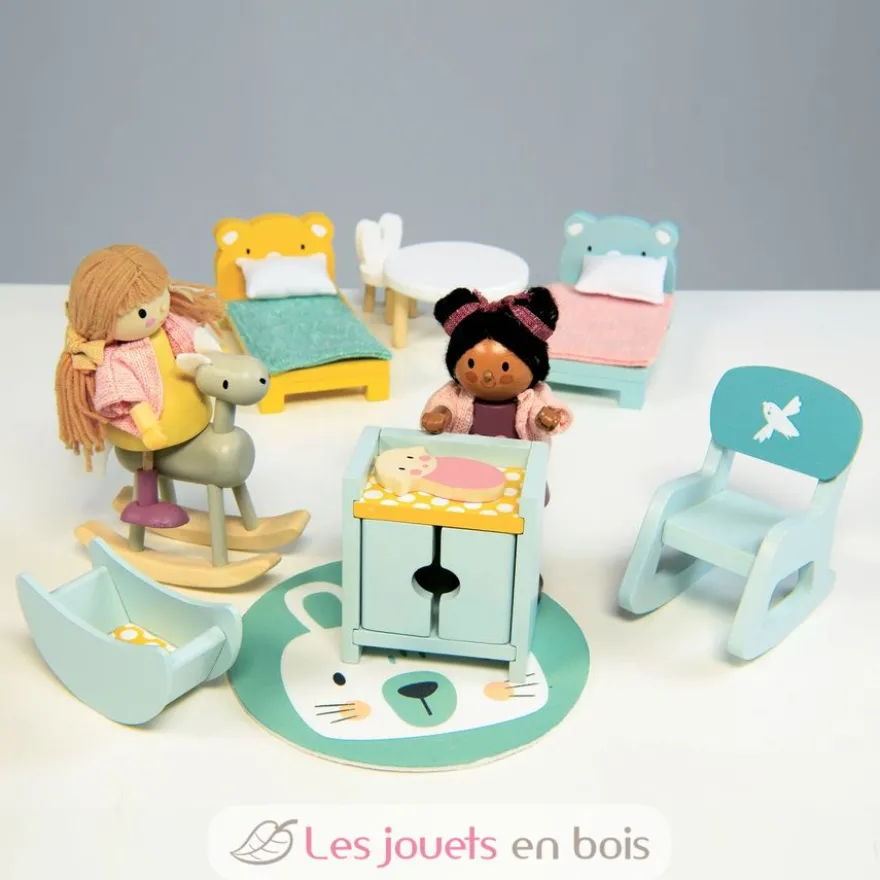 Mobilier chambre enfants pour maison de poupées - Tender Leaf Toys