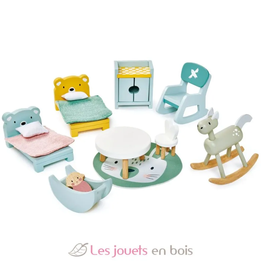 Mobilier chambre enfants pour maison de poupées - Tender Leaf Toys