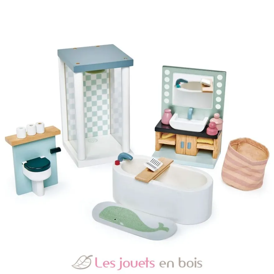 Mobilier salle de bain pour maison de poupées - Tender Leaf Toys