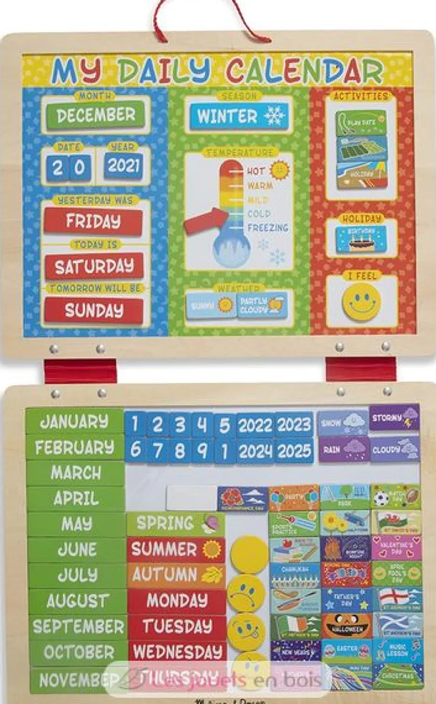 Mon calendrier journalier magnétique en anglais - Melissa & Doug