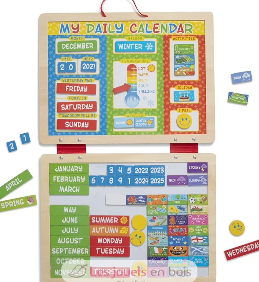 Mon calendrier journalier magnétique en anglais - Melissa & Doug