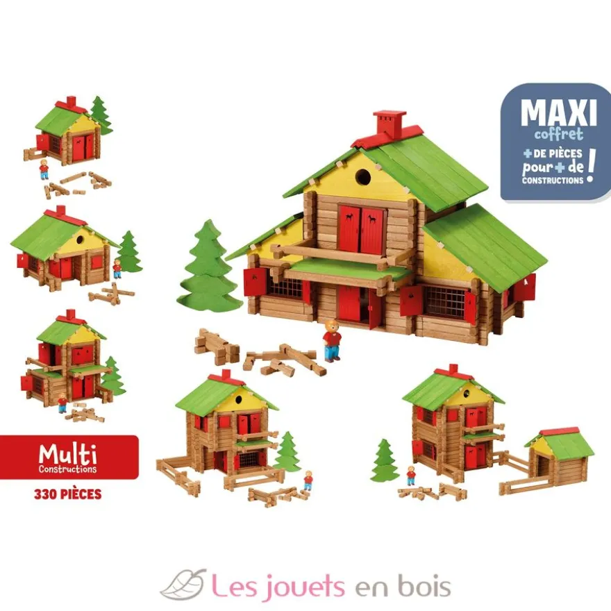 Mon chalet en bois 330 pièces - Jeu de construction - Fabriqué en France - Jeujura