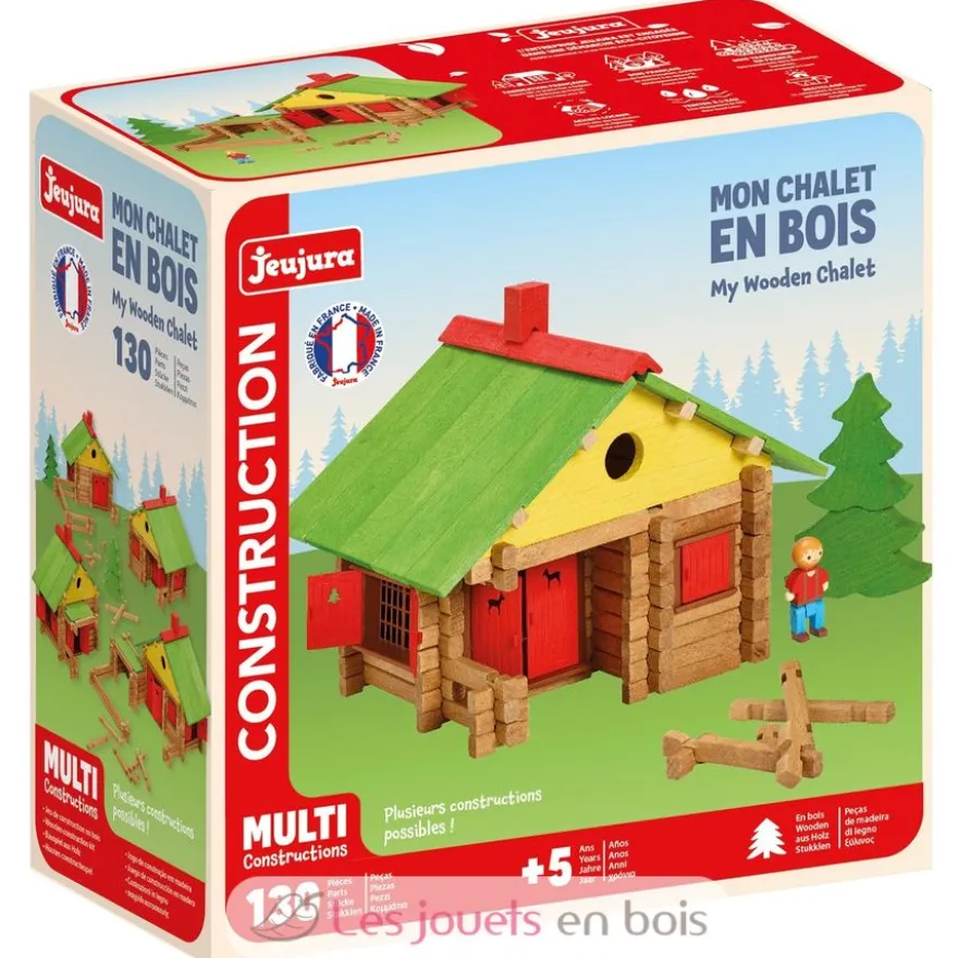 Mon chalet en bois 130 pièces - Jeu de construction - Fabriqué en France - Jeujura