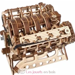 Moteur V8 - Puzzle 3D mécanique en bois - Ugears