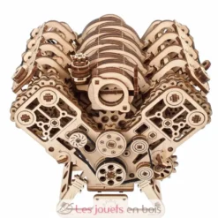Moteur V8 - Puzzle 3D mécanique en bois - Ugears