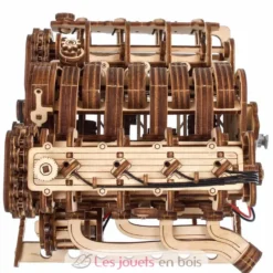 Moteur V8 - Puzzle 3D mécanique en bois - Ugears