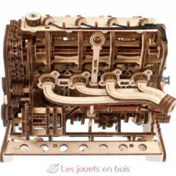 Moteur V8 - Puzzle 3D mécanique en bois - Ugears