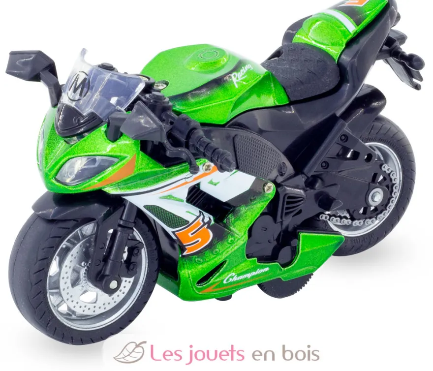 Moto miniature à friction verte Ulysse